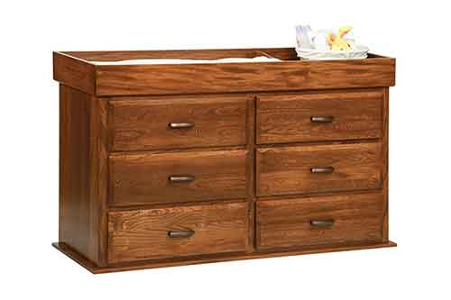 Amish 6 Drawer Reversible Dresser