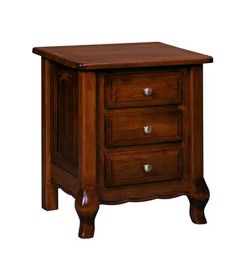 Amish French Country 3 Drawer Nightstand