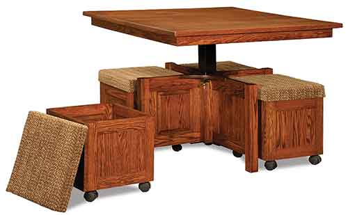 Amish Five Piece Square Table/Bench Set
