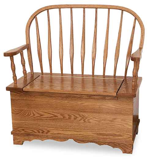 Amish Bent Feather Bow Storage Bench