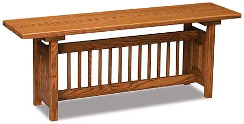 Amish Classic Mission Trestle Bench - Click Image to Close