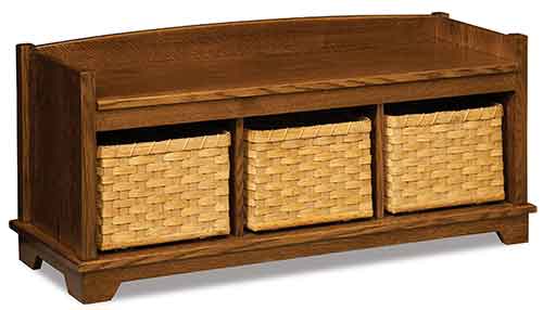 Amish Lattice Weave Bench - Click Image to Close