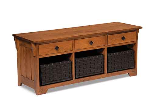 Amish Lattice Weave Drawer Bench