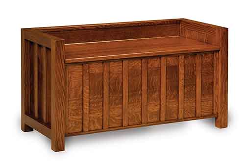 Amish Lift Lid Mission Storage Bench - Click Image to Close