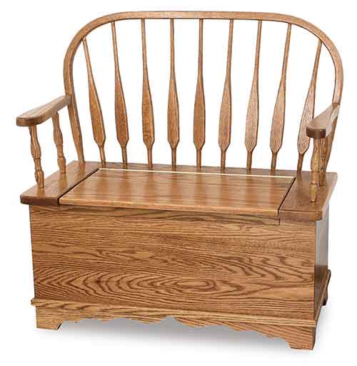 Amish Low Feather Bow Storage Bench