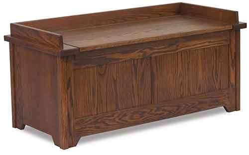 Amish Shaker Chair Rail Storage Bench - Click Image to Close