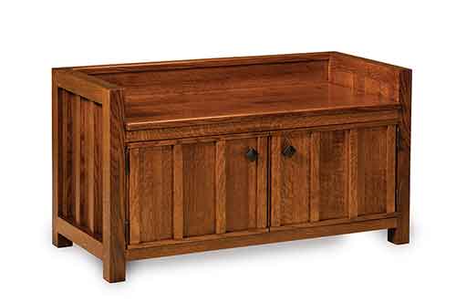 Amish Two Door Mission Storage Bench - Click Image to Close