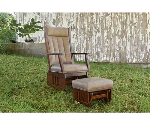 Amish Made Mission Glider,slat sides - Click Image to Close