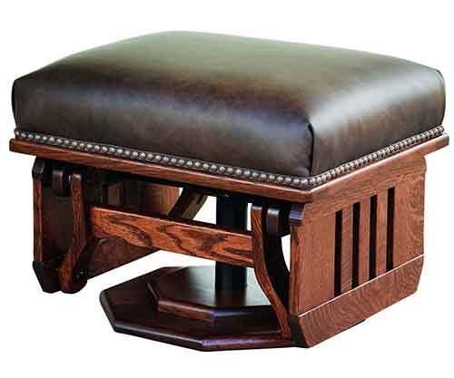 Amish Made Mission Ottoman, plat form base, solid sides - Click Image to Close