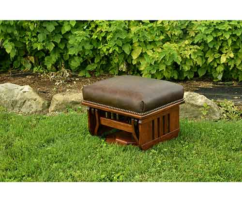 Amish Made Mission Ottoman, plat form base, solid sides - Click Image to Close