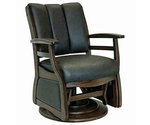 Amish Made Sierra Low Back Swivel Glider, Wood Arms - Click Image to Close
