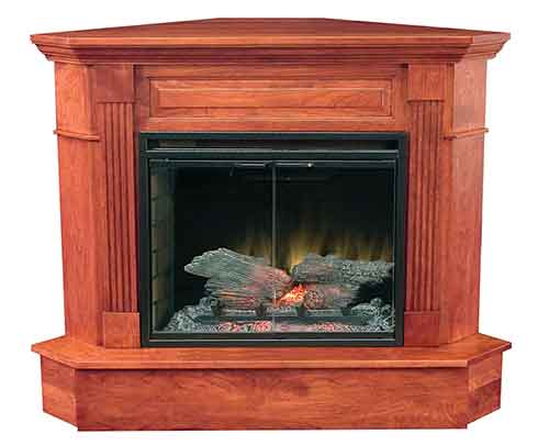 Amish Charleston Corner Fireplace (33" insert) - Click Image to Close