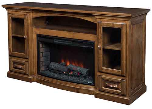 Amish Made Grinnel Fireplace Entertainment Center - Click Image to Close