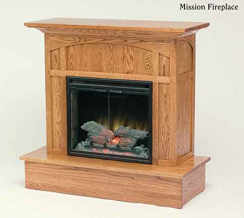 Amish Mission Corner Fireplace (33" Insert)