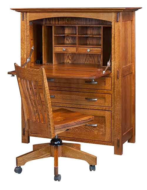 Amish Modesto Secretary Office Desk - Click Image to Close