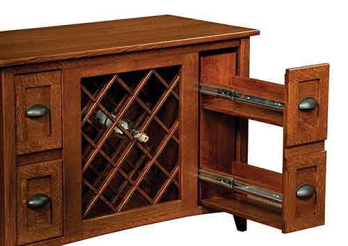 Amish Monroe Wine Cabinet w/lattice panel