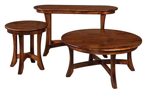 Amish Carona Round Coffee Table - Click Image to Close
