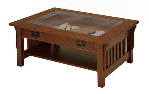 Amish Landmark Glass Top Coffee Table - Click Image to Close