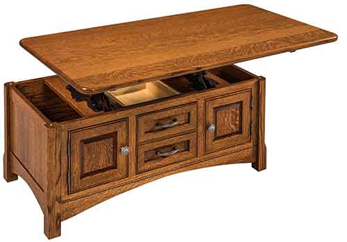 Amish West Lake Cabinet Lift Top Coffee Table