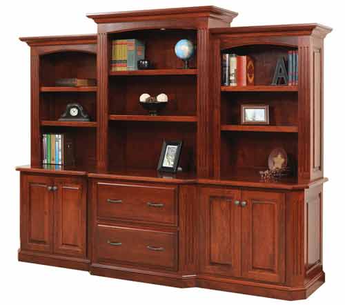 Amish Buckingham 3 Piece Hutch Top - Click Image to Close