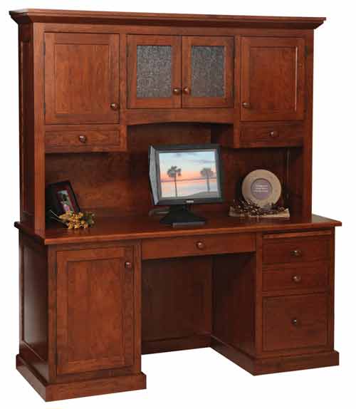 Amish Homestead Series Credenza and Hutch - Click Image to Close
