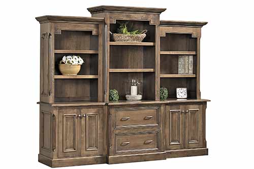 Amish Kingston Office Book Case Unit - Click Image to Close