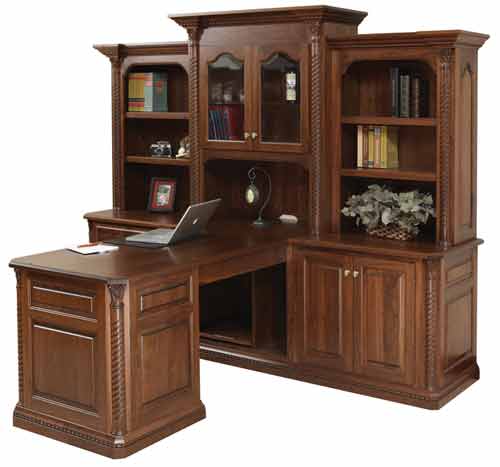 Amish Lexington Partner Desk with Optional 3 Piece Hutch