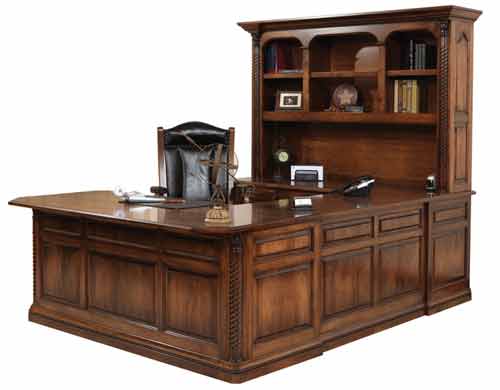 Amish Lexington U-Shaped Desk - Click Image to Close