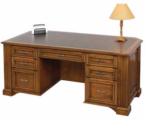 Amish Lincoln Executive Office Desk - Click Image to Close