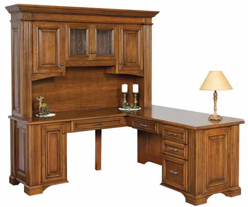 Amish Lincoln Corner Desk with Optional Hutch