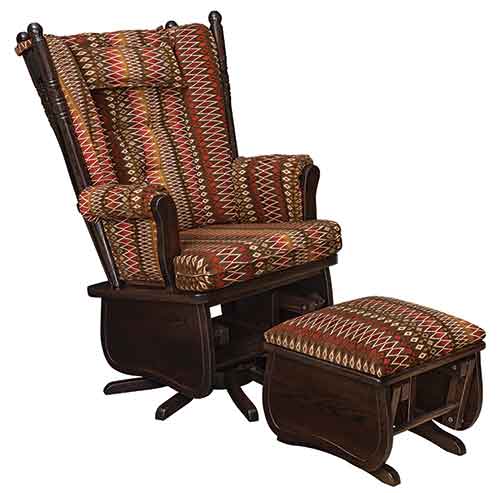 Amish 4-Post High Back Swivel Glider - Click Image to Close