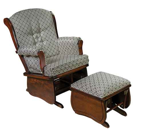 Amish Swanback Glider Rocker - Click Image to Close