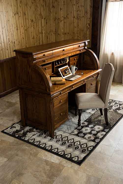 Amish Castlebury Rolltop Desk - Click Image to Close