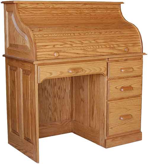 Amish Single Pedestal Rolltop Desk - Click Image to Close