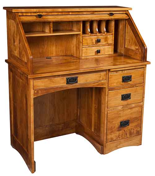 Amish Mission Rolltop Desk - Click Image to Close