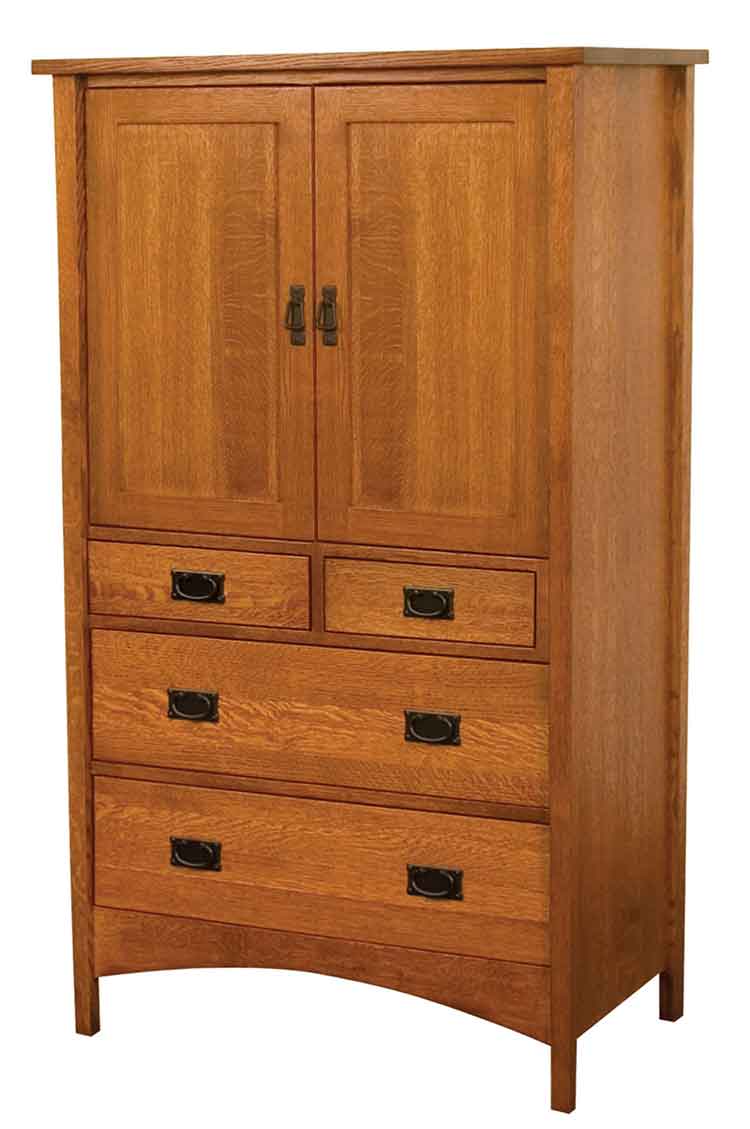 Amish Arts & Crafts Bedroom Armoire - Click Image to Close
