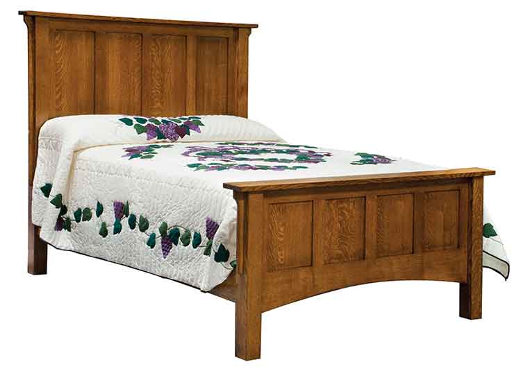 Amish Arts & Crafts Tall Panel Bed - Click Image to Close