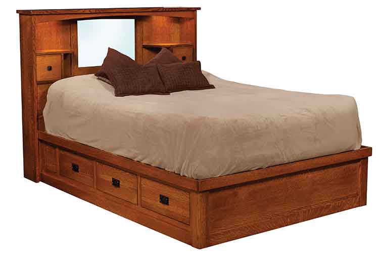 Amish Captain's Bed Mission Platform Bed - Click Image to Close