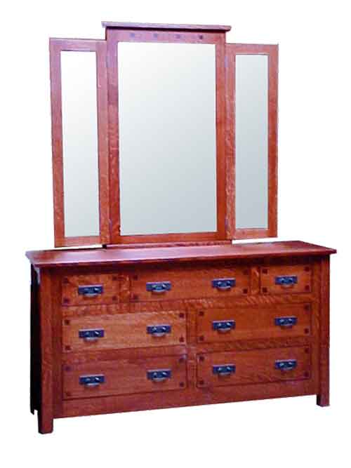 Amish Century Mission Dresser with Mirror - Click Image to Close