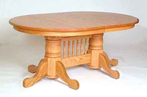 Amish Made Double Pedestal Table