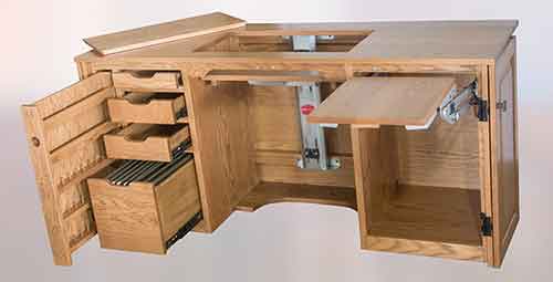 Amish Custom Sewing Machine Cabinet 2 - Click Image to Close