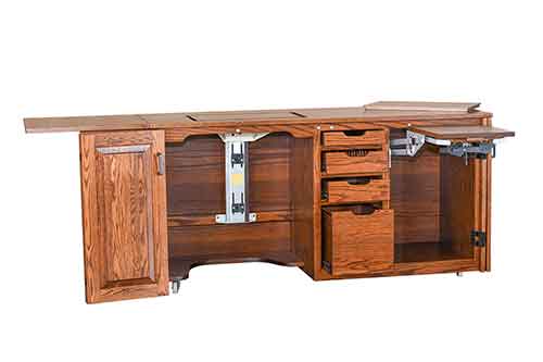 Amish Custom Sewing Machine Cabinet 4 - Click Image to Close