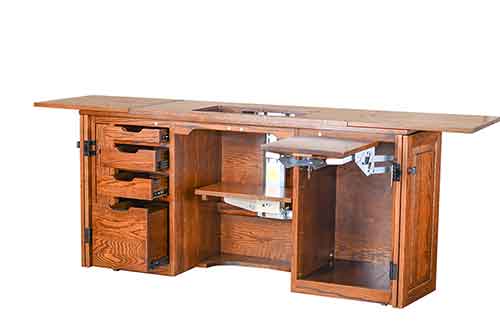 Amish Custom Sewing Machine Cabinet 7 - Click Image to Close
