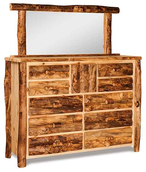 Dresser 10 Drawer, 1 Door w/ Mirror - Click Image to Close