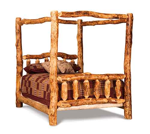 Rustic Canopy Bed - Click Image to Close