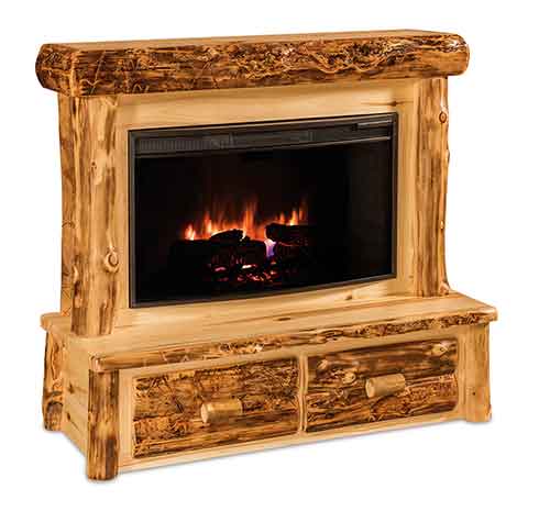 Fireplace w/Mantel and Drawers - Click Image to Close