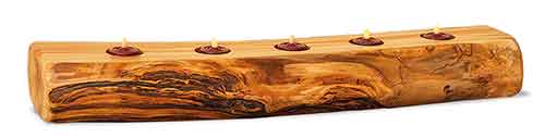 Flat Log Candle Holder - Click Image to Close