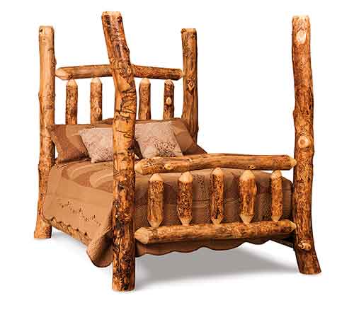 Rustic Four Poster Bed - Click Image to Close