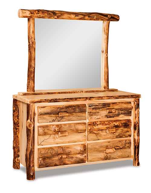 Small Dresser 6 Drawer w/Mirror - Click Image to Close