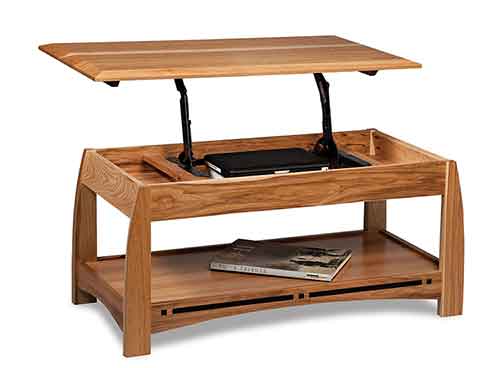 Amish Boulder Creek Open Coffee Table with Lift Top - Click Image to Close